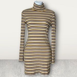 Lirx 90’s Striped Turtleneck bodycon Dress
